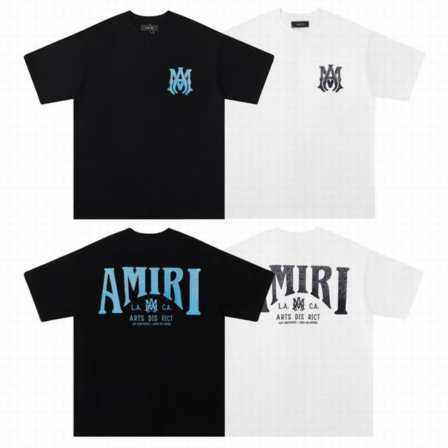 6079 Fabric: 260g double yarn Amiri 2025 spring and summer new style logo round