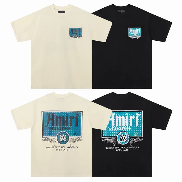 6074 Fabric: 260g double yarn Amiri 2025 spring and summer new style logo round