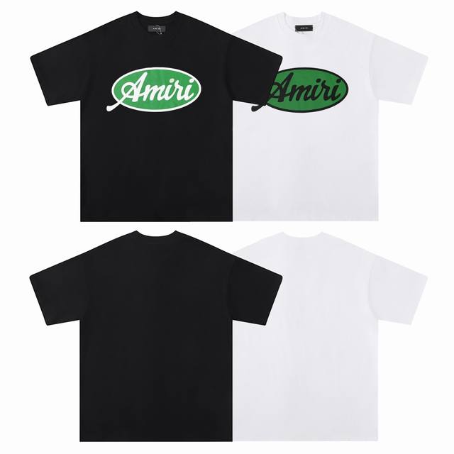 6072 Fabric: 260g double yarn Amiri 2025 spring and summer new style logo round