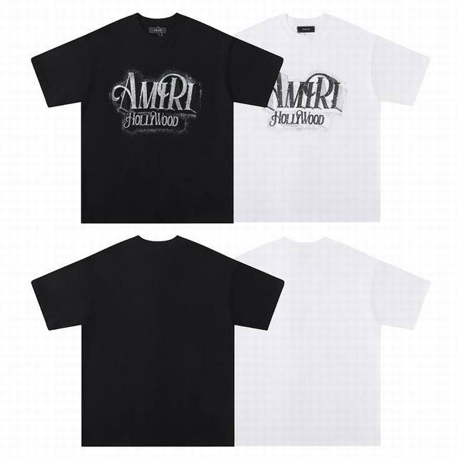 6071 Fabric: 260g double yarn Amiri 2025 spring and summer new style logo round