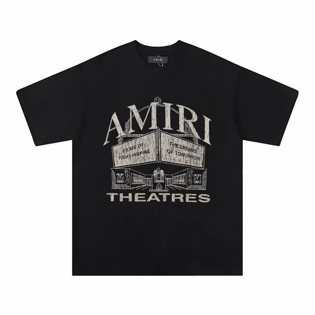 6063 Fabric: 260g double yarn Amiri 2025 spring and summer new style logo round