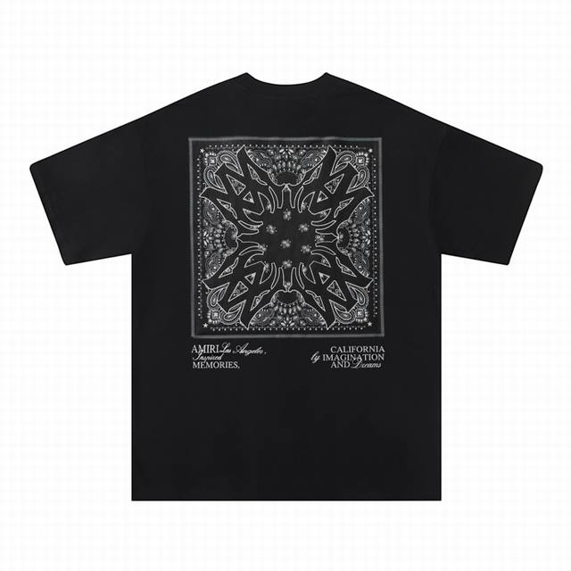 6062 Fabric: 260g double yarn Amiri 2025 spring and summer new style logo round