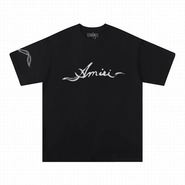 6038 Fabric: 260g double yarn Amiri 2025 spring and summer new style logo round