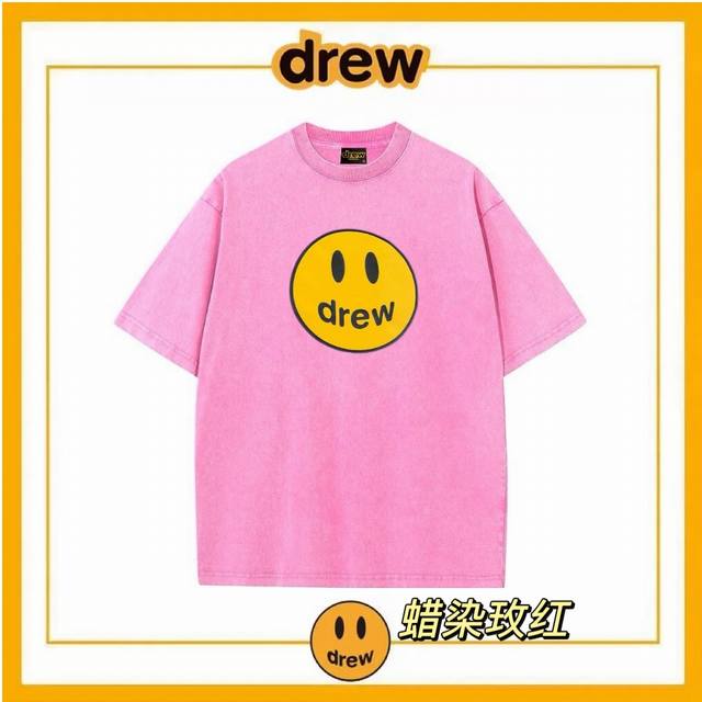 Drew House Batik Distressed Smiley Face High Street Justin Bieber Couple's Summe