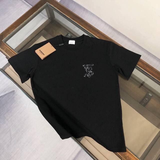 Bur*Berry's latest classic couple's short-sleeved T-shirt ~ Brand logo and craft