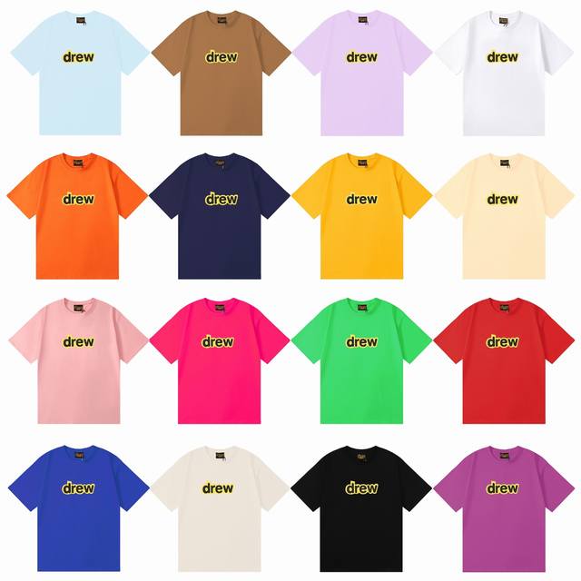 Drew House's classic smiley face short-sleeved T-shirt, available in 20 colors,