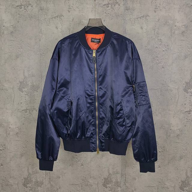 Blcg2025 catwalk style Bomber royal blue outline coat jacket is so cool