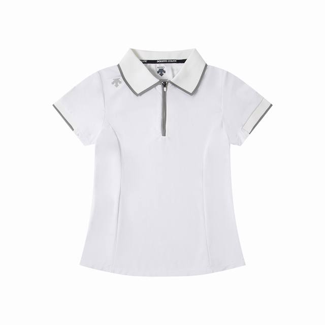 Descente Golf Field Series women's short-sleeved polo shirt, made of textured kn