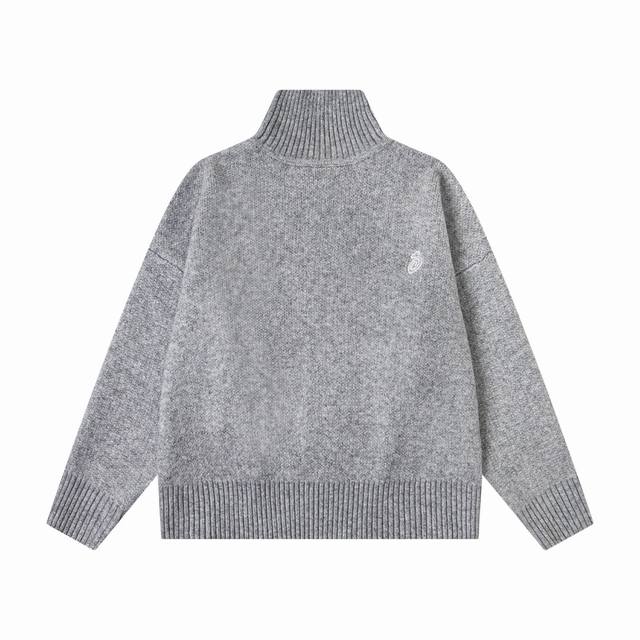 Style 509 Available now Stussy American trendy brand Fw25 high collar solid colo