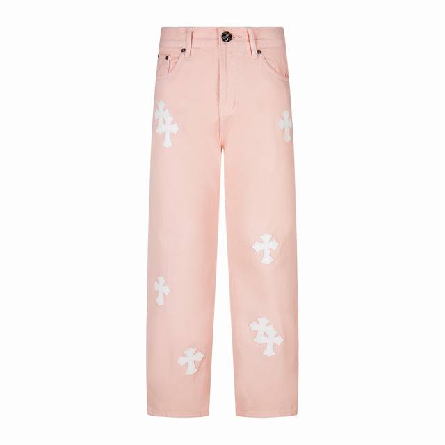 High version Chrome Hearts dopamine color matching light pink leather label cros