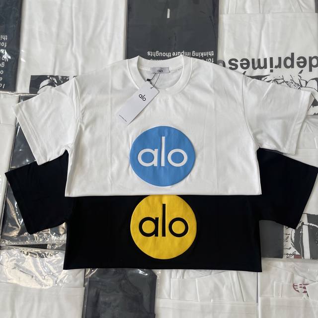 Style 670 Alo25Ss Classic basic foam printed base loose couple short-sleeved 260