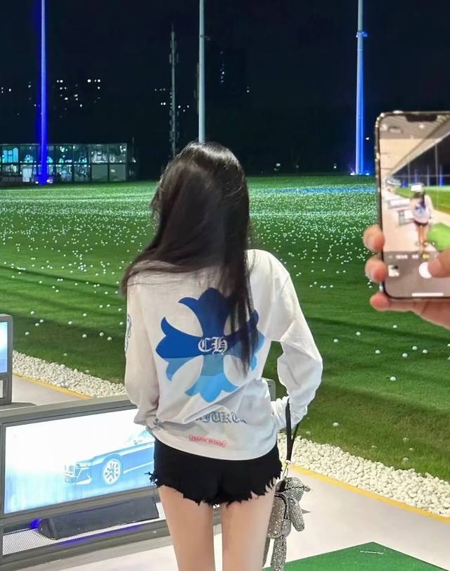 Chrome Hearts new model. Limited edition blue and white long-sleeved shirt with