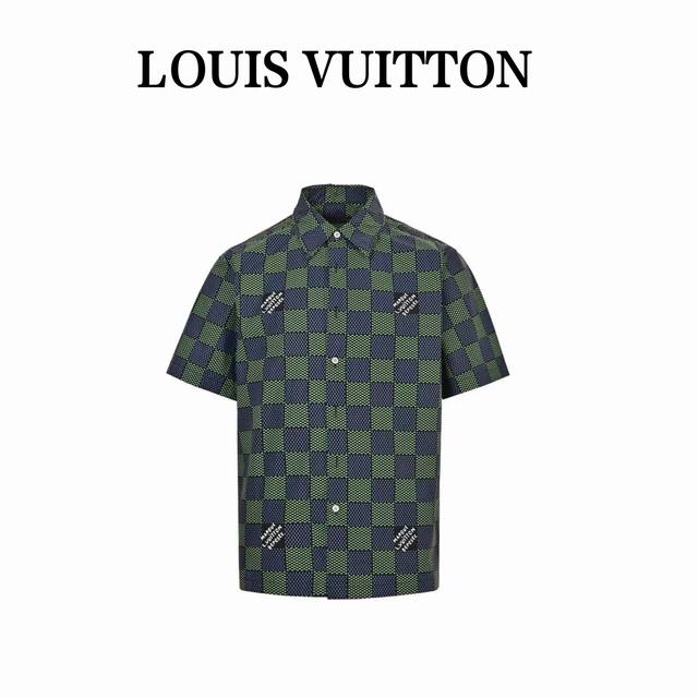 Louis Vuitton 25Ss Damier Checkerboard Short Sleeve Shirt 2025 Lv New Shirt T-sh