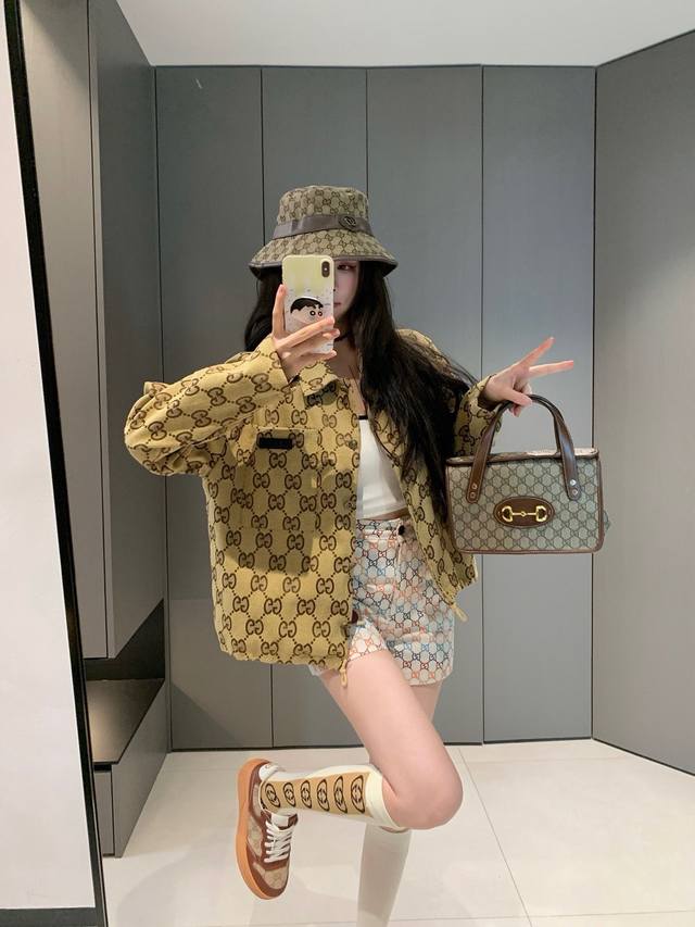 New Gucc* Gucci 25Ss new monogram jacquard jacket ~ Exclusive design, custom hig