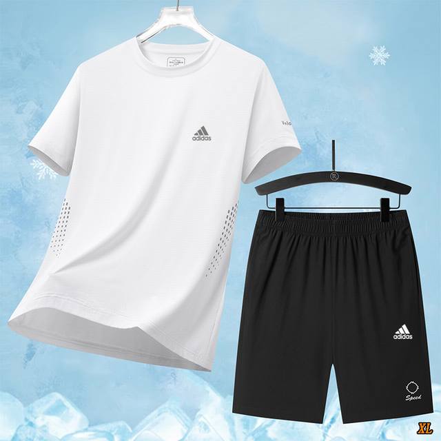 Adidas exclusive real shot of the new summer high-quality short T suit new sport
