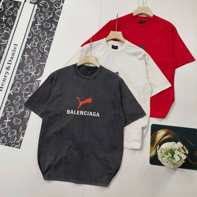 sizes XS-L, co-branded 2025 summer new arrival, Balenciaga short-sleeved T-shirt