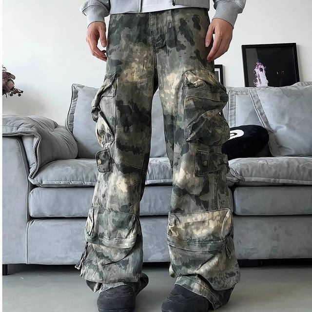 Style No.-915 Cleanfit New Heavy Enzyme Brushed Camouflage American Retro Work P