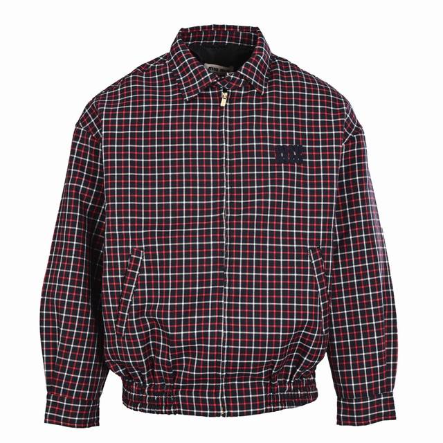 Miumiu Mm 24 black and red plaid lapel jacket, the same style as Stephen Curry.