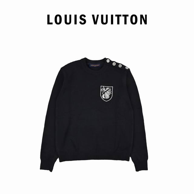 Louis Vuitton 24Ss conch embroidered diamond crewneck sweater, originally purcha