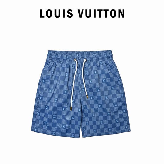 Louis Vuitton checkerboard jacquard beach shorts, made of high-density silk jacq