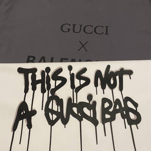 Balenciaga co-branded Gucci classic loose letter print couple short-sleeved coup