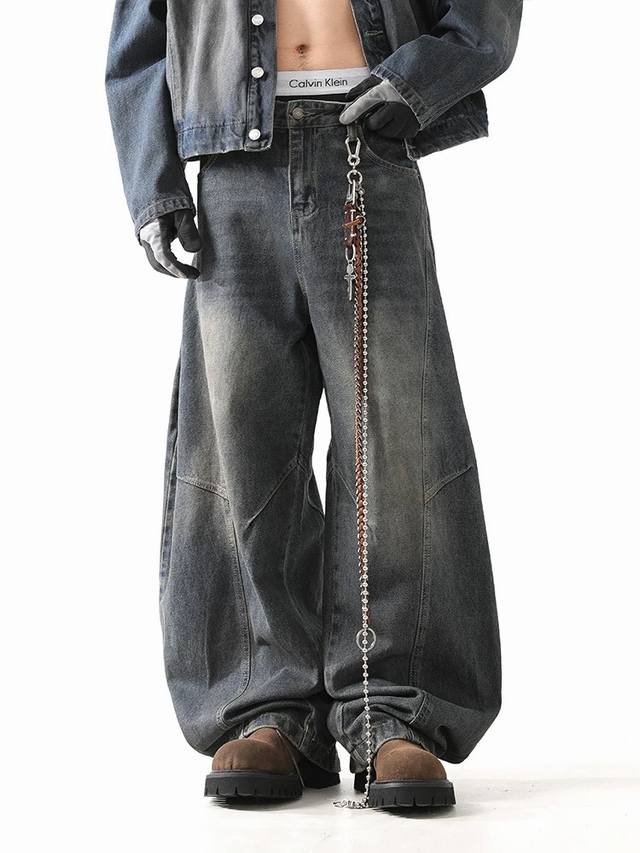 Style No.-853 Independent Cleanfit loose wide-leg deconstructed dirty washed den