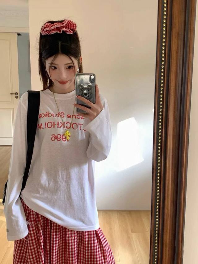 High-end cotton Acne new Acne1996 long-sleeved T-shirt is a must-have T-shirt, s