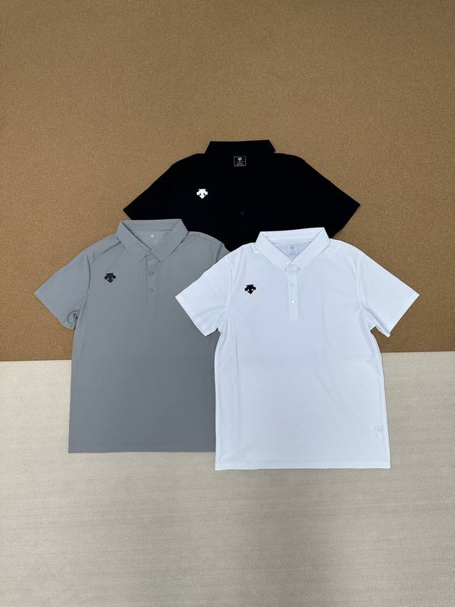 New sizes M to 5X, no discount Descente summer new lapel chest logo ice silk sea