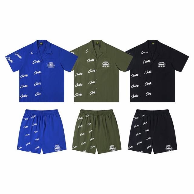 C226 Top C227 Shorts Corteiz Alcatraz Pocket Letter Stitching Short Sleeve Shirt