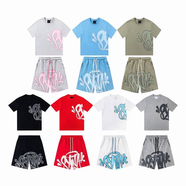 W06 Top W07 Pants Syna World Street Hip-Hop Foam Print Short Sleeve T-shirt Dril