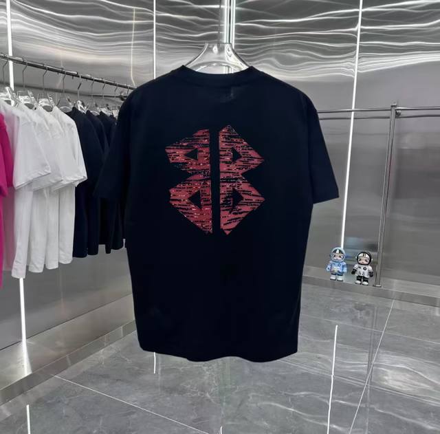 Balenciaga series counter retro couple print short-sleeved T-shirt with dropped