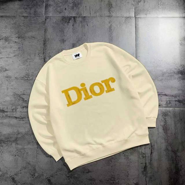 New arrival Dior series basic couple round neck sweatshirt fabric is made of hea