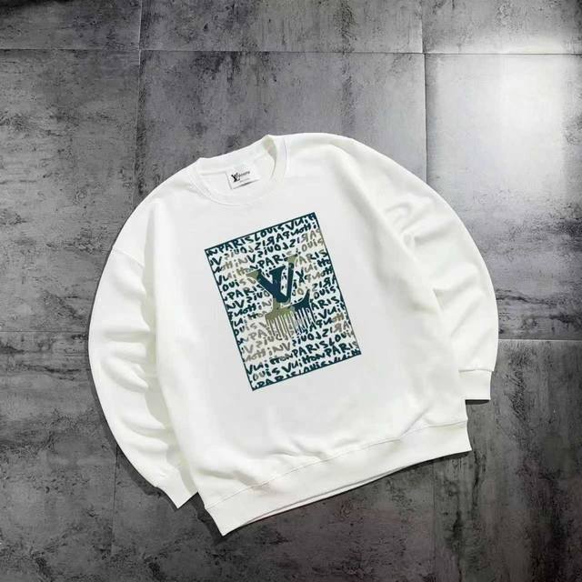 New arrival Lv Graffiti series basic couple round neck sweatshirt fabric is made