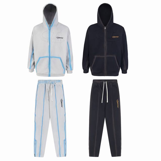 T915 set Trapstar zipper jacket plus velvet suit appliqu