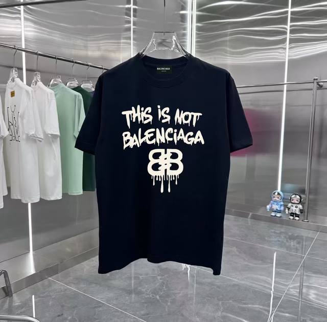 Balenciaga graffiti series retro couple print short-sleeved T-shirt with dropped