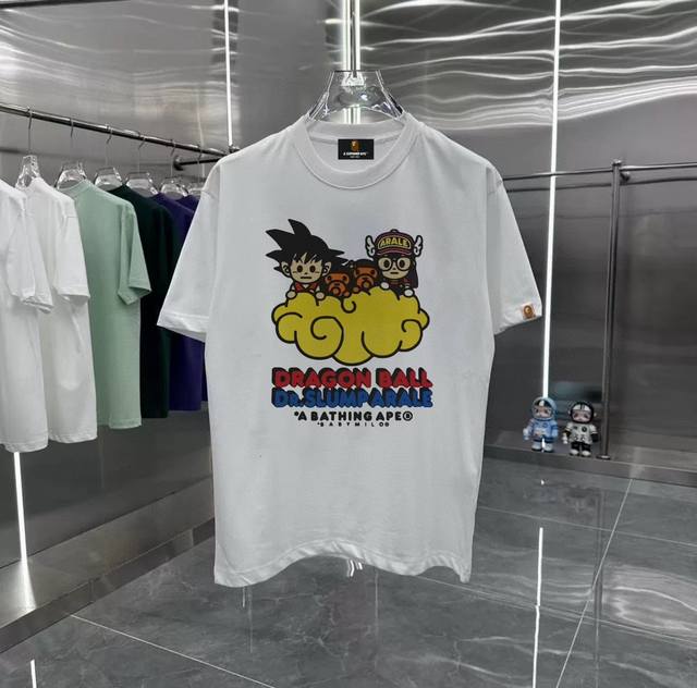 Bape series counter retro couple print short-sleeved T-shirt with dropped should