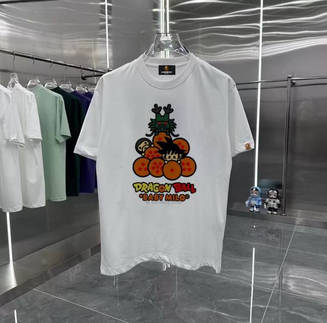Bape Dragon Ball series retro couple print short-sleeved T-shirt with dropped sh