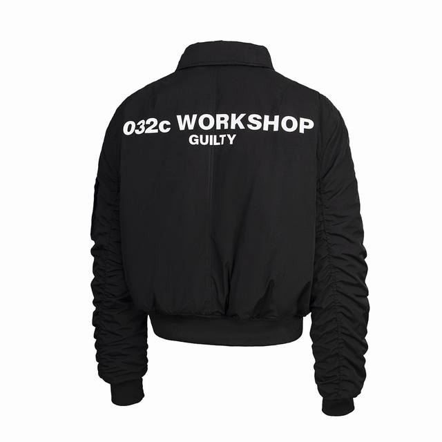 032 Bomber Jacket 032C Black Short Wide Custom Zipper Multi-Pocket Autumn and Wi