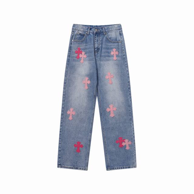 high version Chrome Hearts Miami limited edition pink cross leather label washed