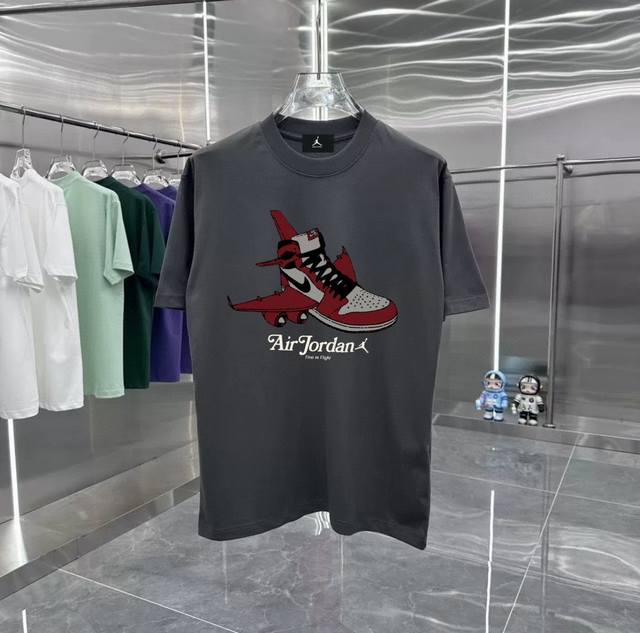 Jordan Airplane Sneakers series counter retro couple print short-sleeved T-shirt