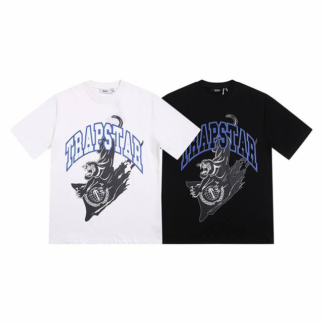 Yh602 Trapstar 280g heavyweight double yarn pure cotton loose short sleeve T-shi