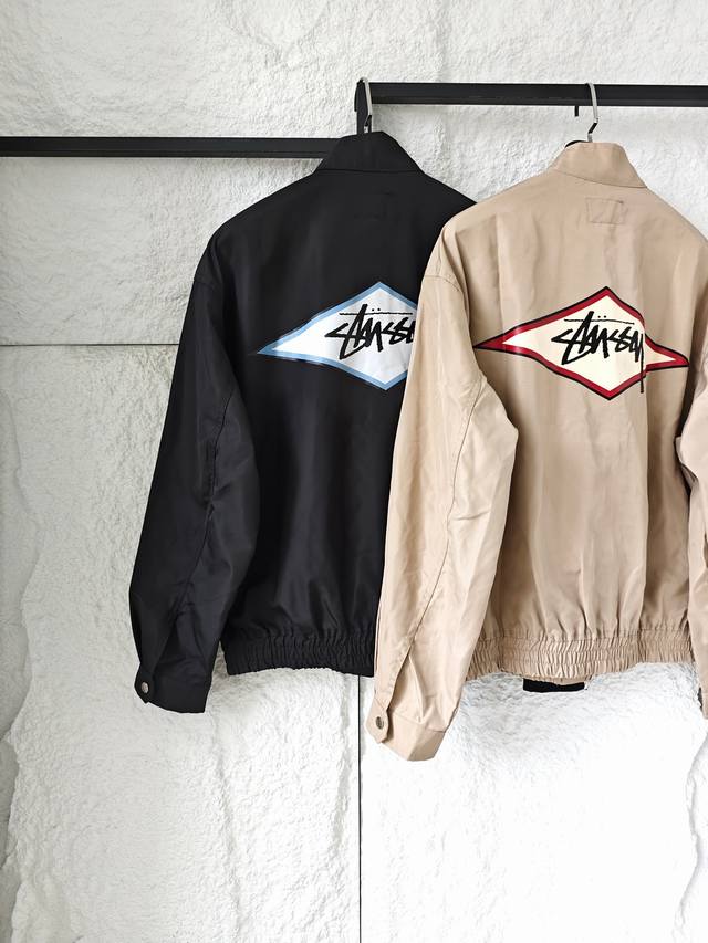 Stussy Ss Surf Team Harrington Jacket zipper stand collar flap pockets letter pr