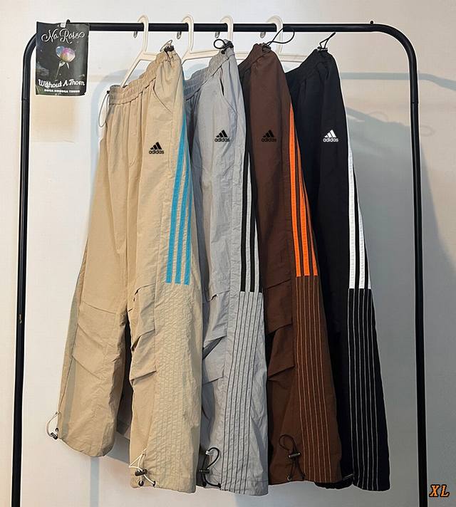 Adidas exclusive real shot of the new summer workwear three-bar splicing overall