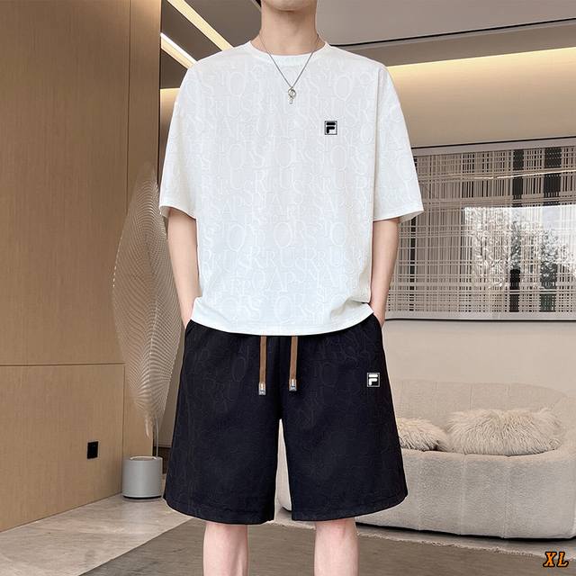 Fila exclusive real shot of the new summer high-quality trendy loose clothing tr