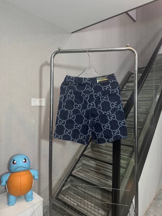 Style: He269 Gucci-Gucci denim jacquard full print denim shorts are made of cust
