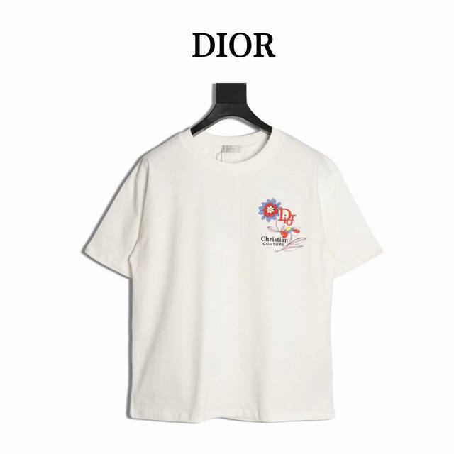 Dior 25Ss floral short-sleeved T-shirt made from custom 240g 26s ultra-smooth do