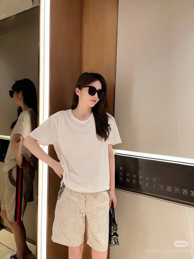 New model number: G709 Gucci's new full-print logo ribbon shorts, couple's casua