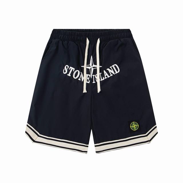New model number: G704Stone Island's new letter embroidered logo ribbon shorts c