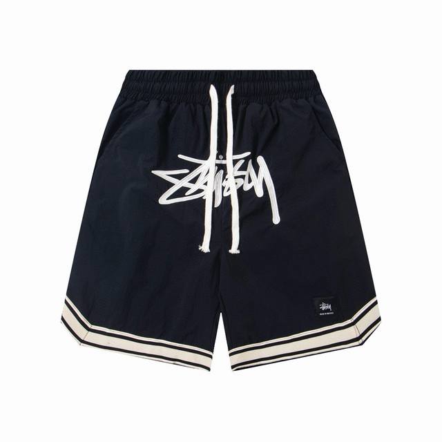 New model number: G703 Stussy's new letter embroidered logo ribbon shorts couple