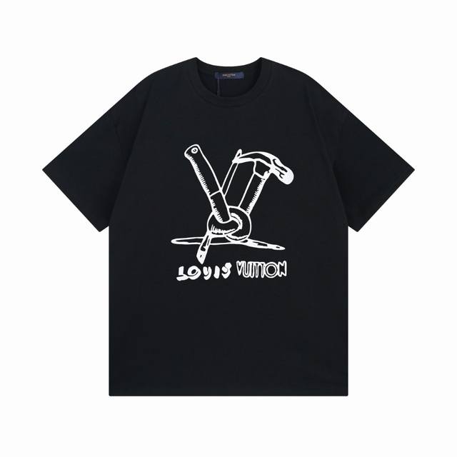 Lv Louis Vuitton Louis Vuitton 1V classic hammer Logo pattern letter half-sleeve